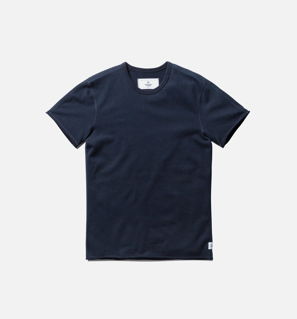 Terry Short Sleeve Crew Sweatshirt Mens Shirt Navy Blue