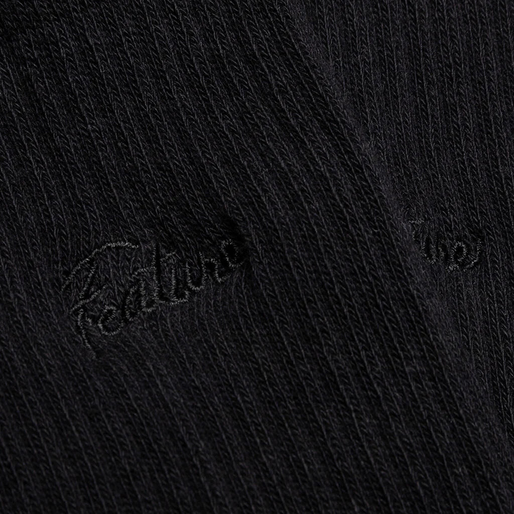 Tonal Script Crew Sock Heather Grey Black White 3 Pack
