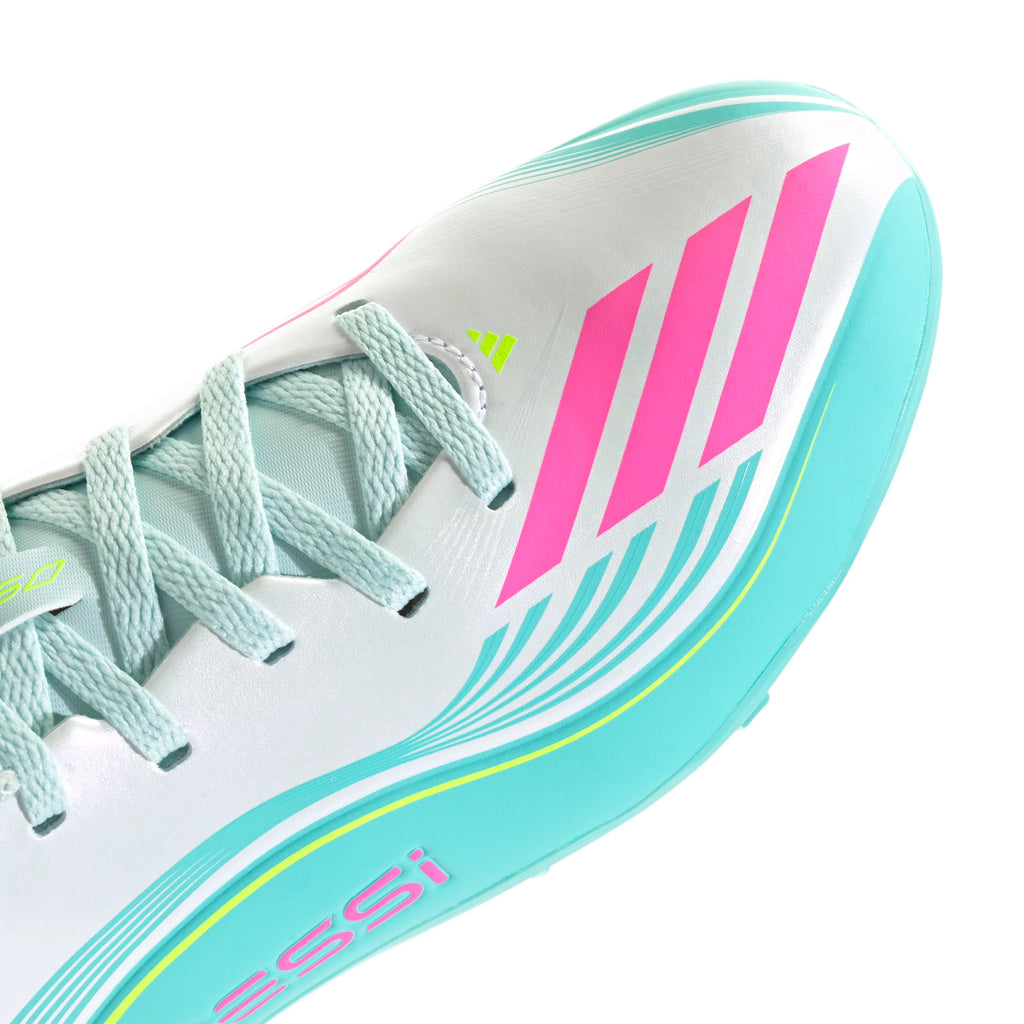 adidas F50 Messi Club TF Turf Youth Soccer Cleats White Pink Aqua