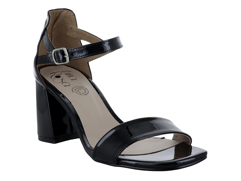 Zapatillas Luna Rosa Charol Negro para Mujer