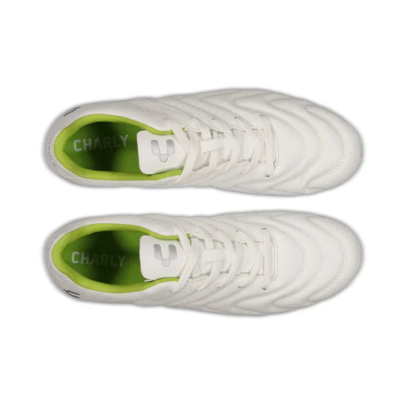 Charly Encore FG Firm Ground Soccer Cleats White Green