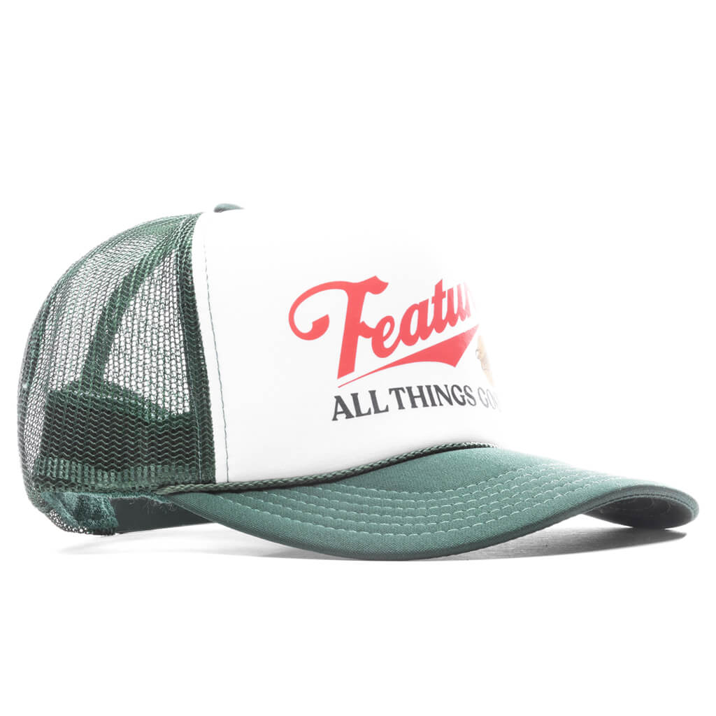 Draft Trucker Hat Dark Green White