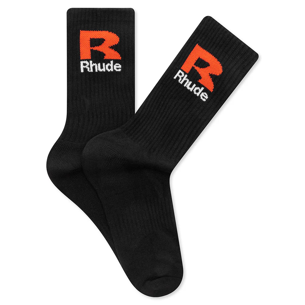 R Sock Black Orange