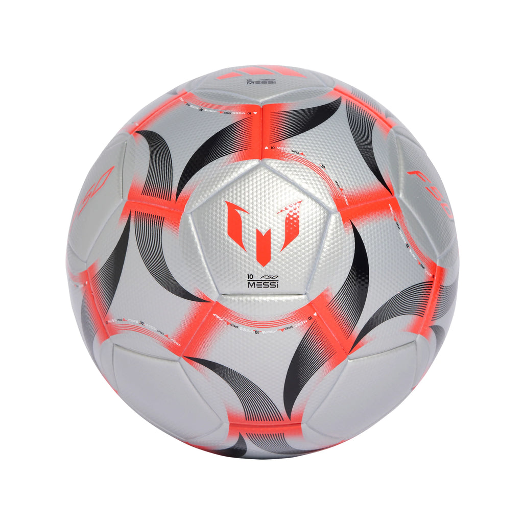 adidas Messi League Soccer Ball Silver Red Black