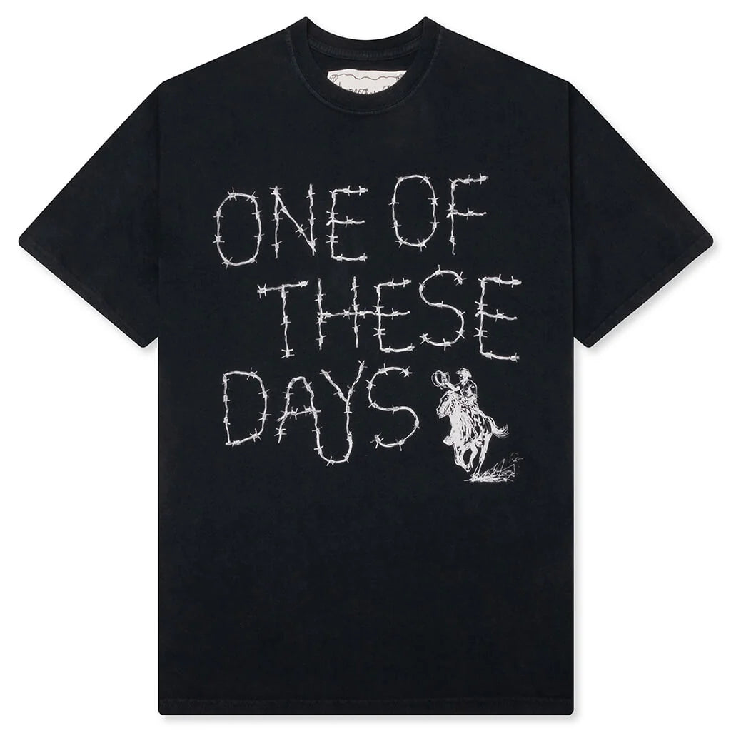 Barbed T Shirt Hard Washed Black