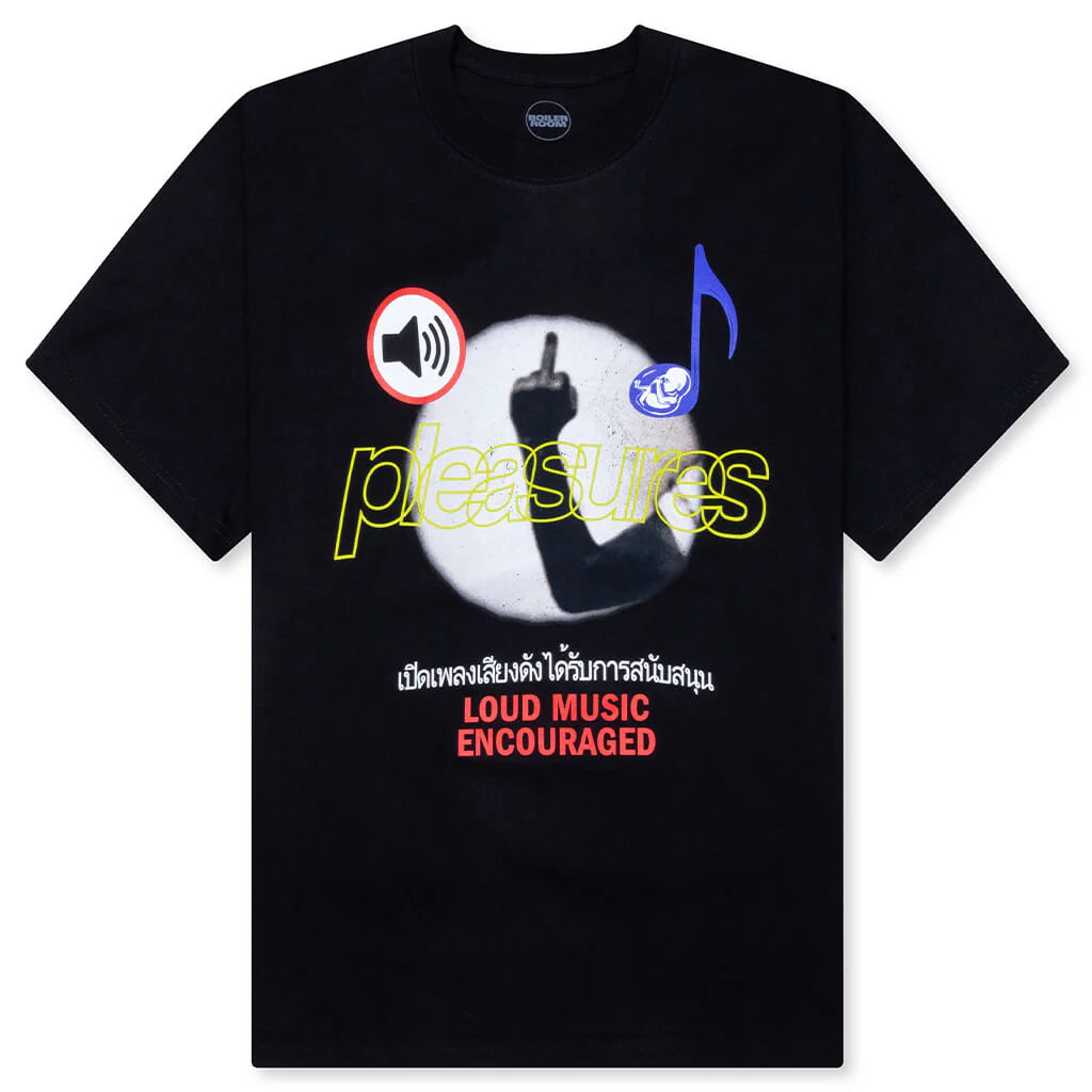 Pleasures x Boiler Room Loud Music T Shirt Black