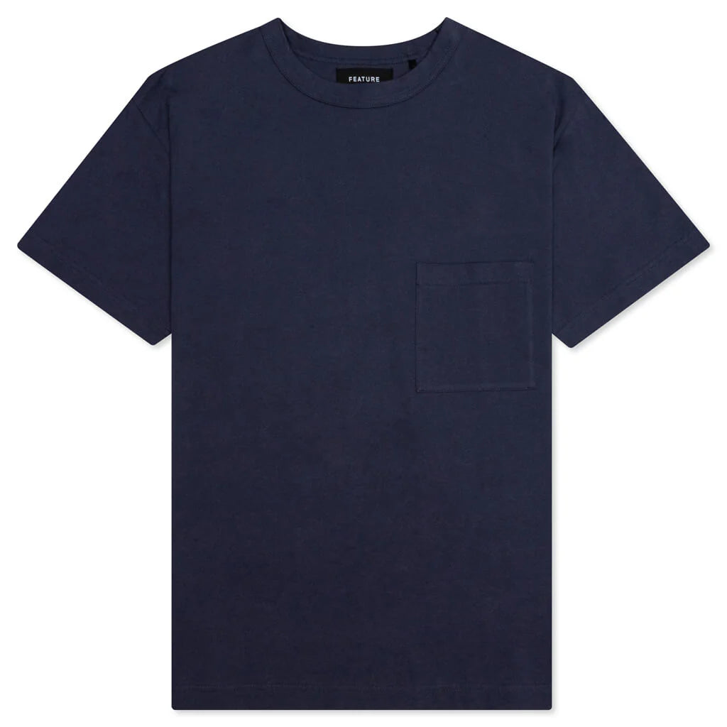 Jersey Braque Pocket Tee Navy