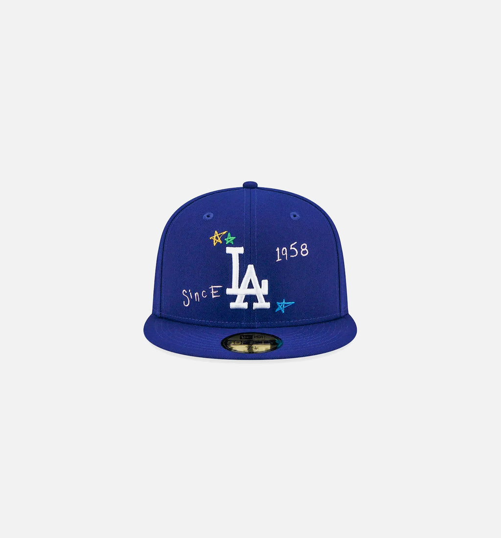 Los Angeles Dodgers Scribble 59Fifty Fitted Cap Mens Hat Blue