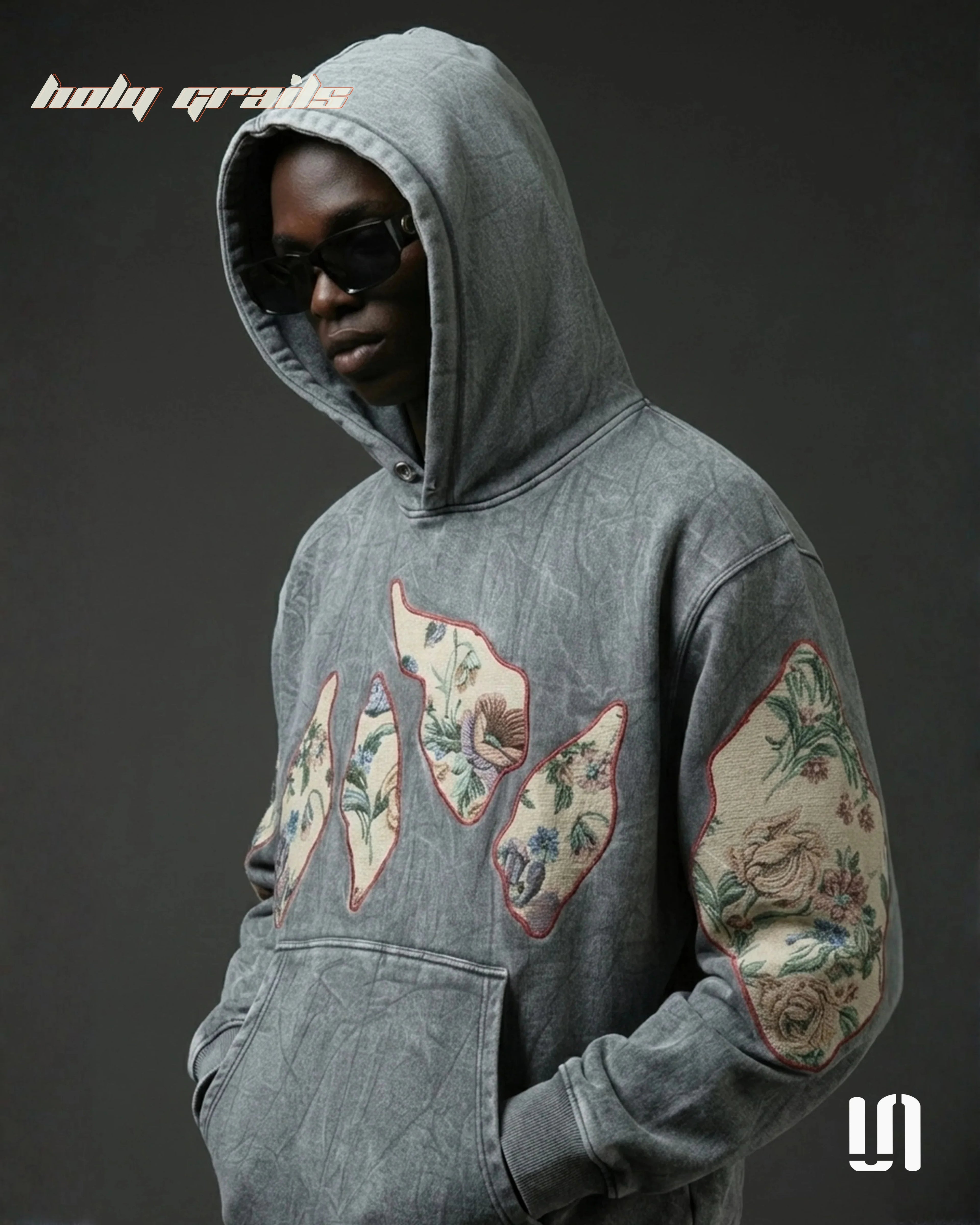 Stonefade Jacquard Grey Oversize Hoodie HG x Sullitt