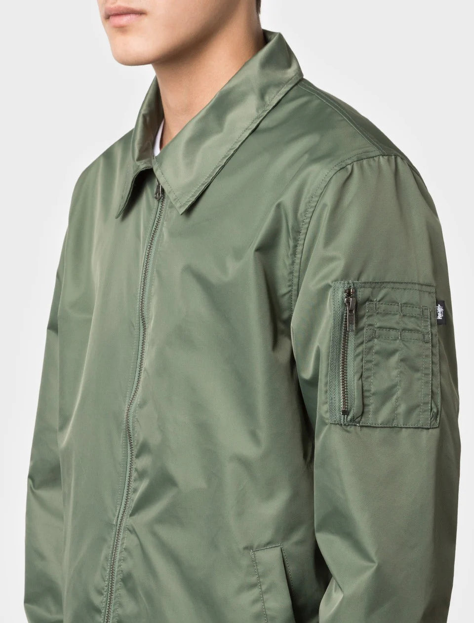 Flight Satin Coach Jacket Mens Jacket Olive Green