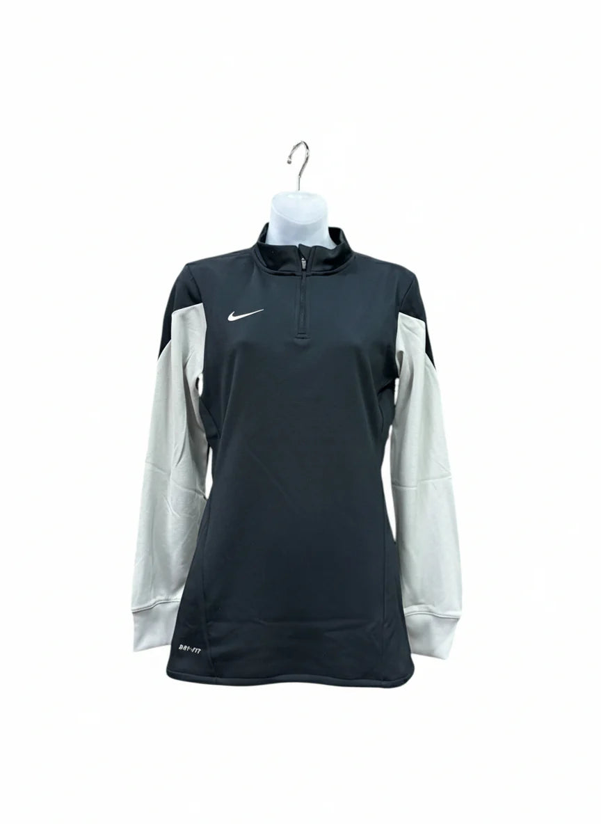 Nike Squad 14 Long Sleeve 1 4 Zip Pullover Womens Training Top Black Grey