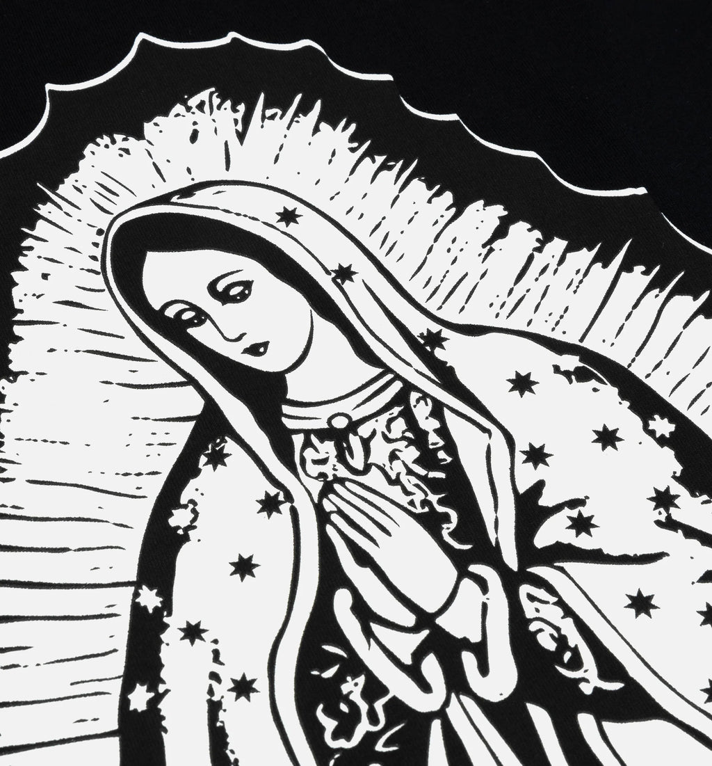 The Lady Of Guadalupe Mens Short Sleeve Shirt Black Cream