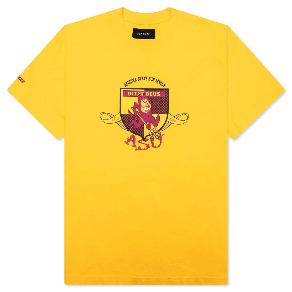 Feature x ASU Crest Tee Spectra Yellow
