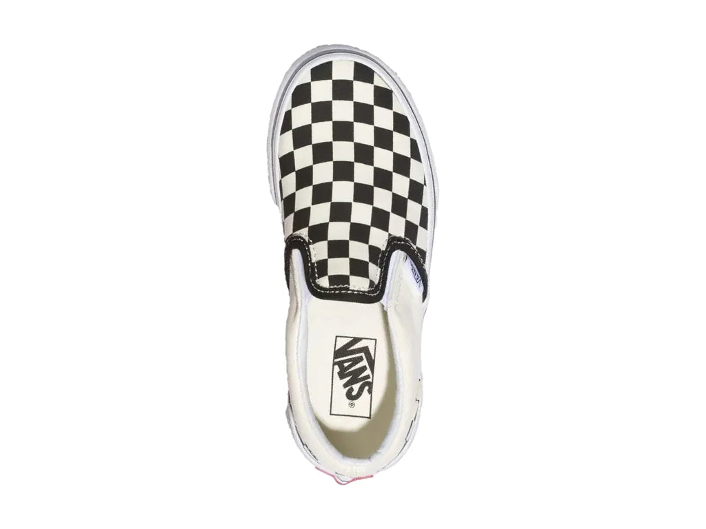 Tenis Vans Classic Slip On Checkerboard Negro Blanco para Niño