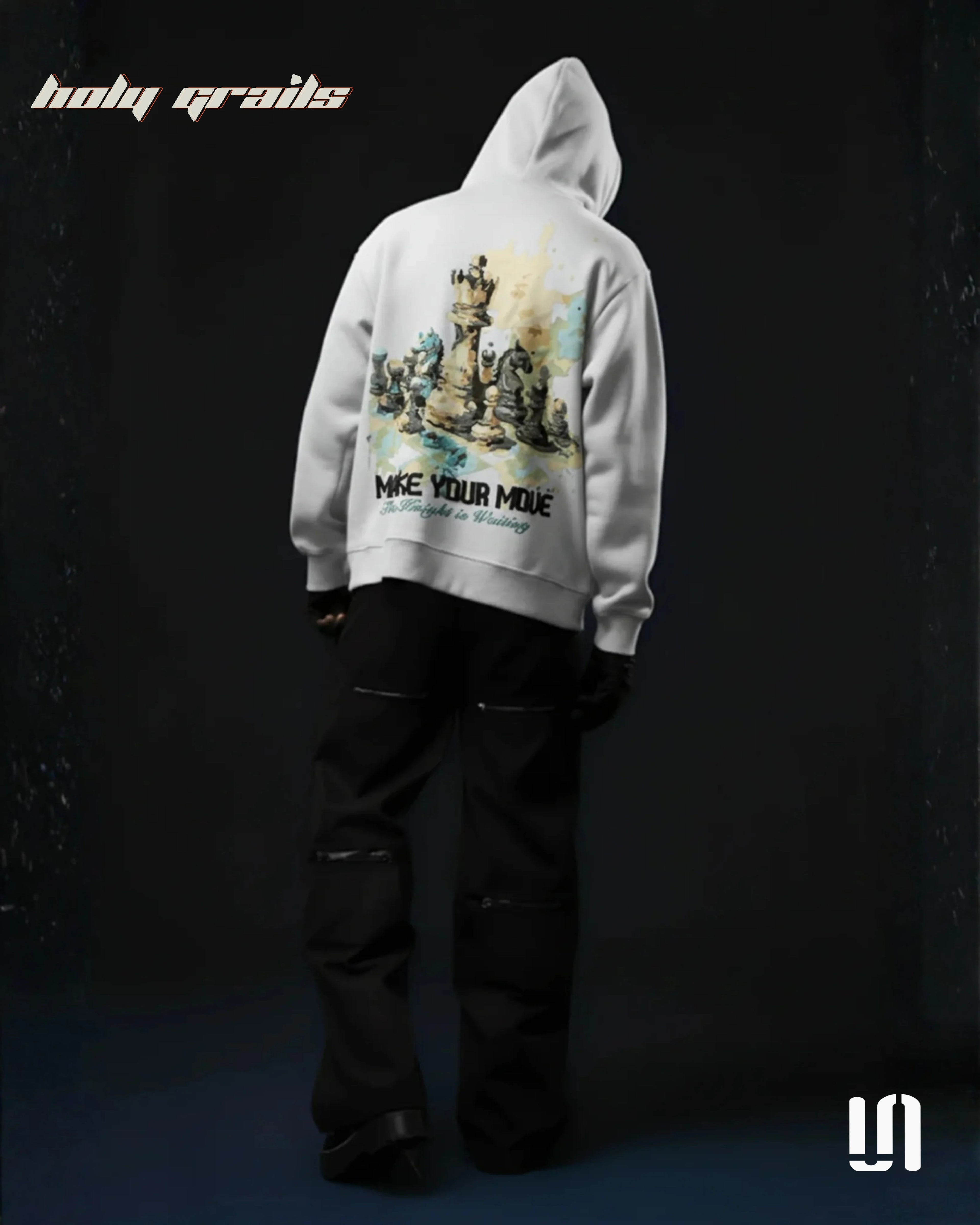 Make Your Move Chess White Hoodie HG x Sullitt