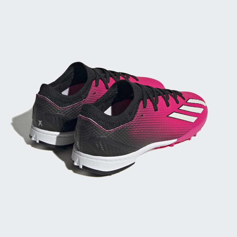 adidas Kids X Speedportal3 TF J Turf Football Boots Black Pink