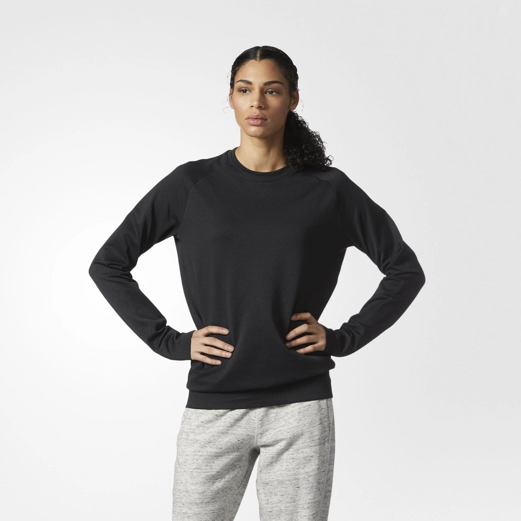 adidas Athletics X Reigning Champ Primeknit Crew Sweatshirt Womens Black