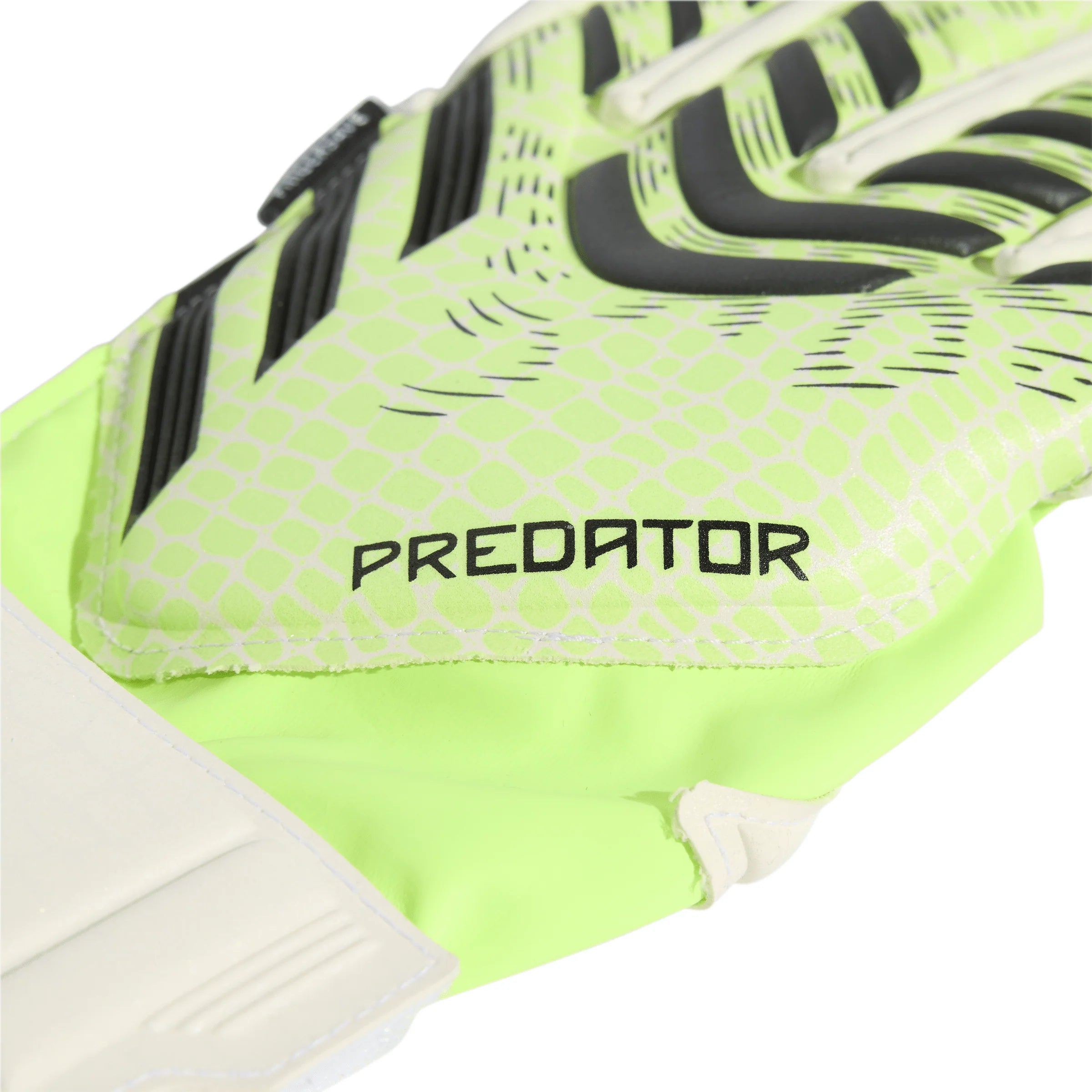 adidas Predator Match Fingersave Goalkeeper Gloves Youth Lemon White Black