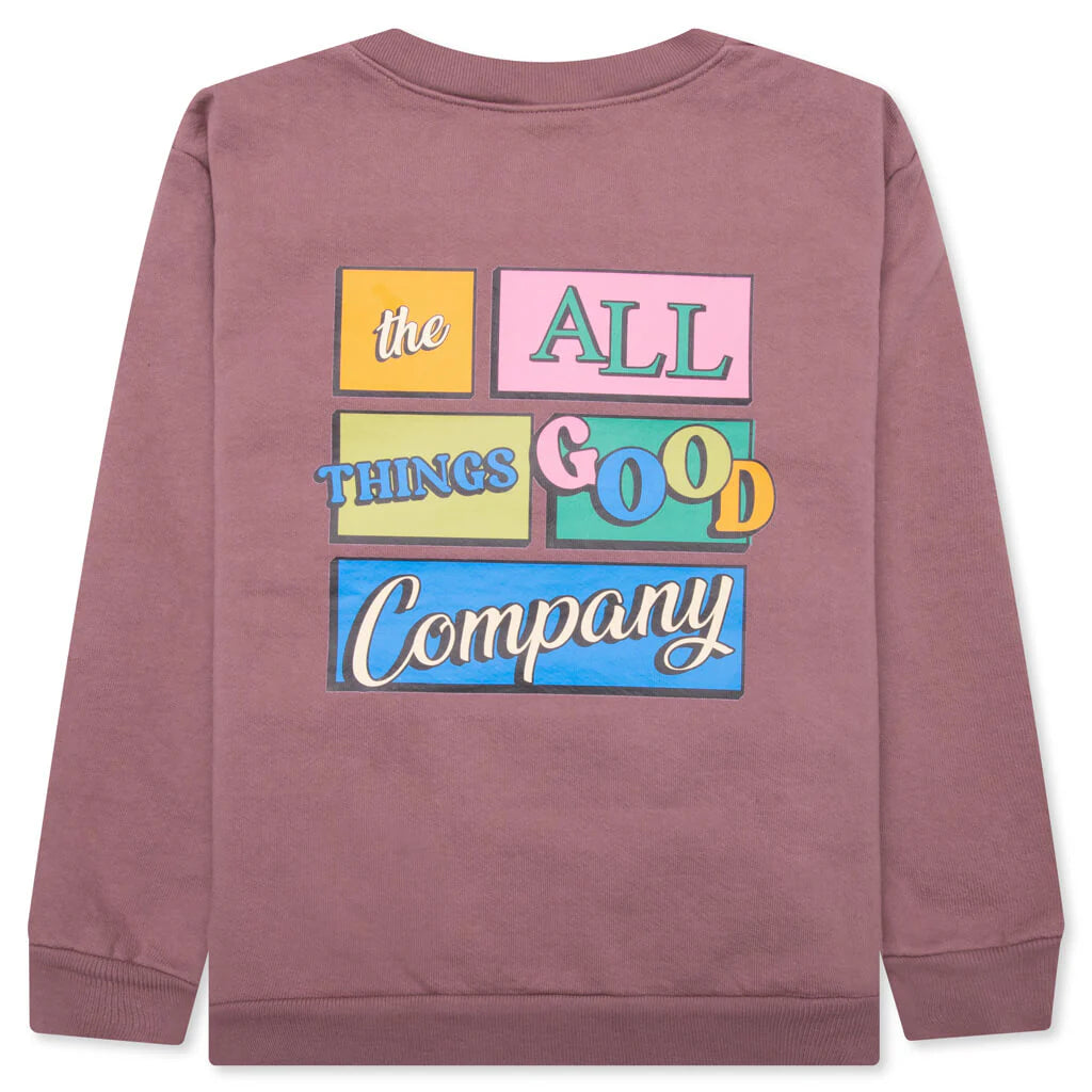 Kids Sitcom Crewneck Mauve