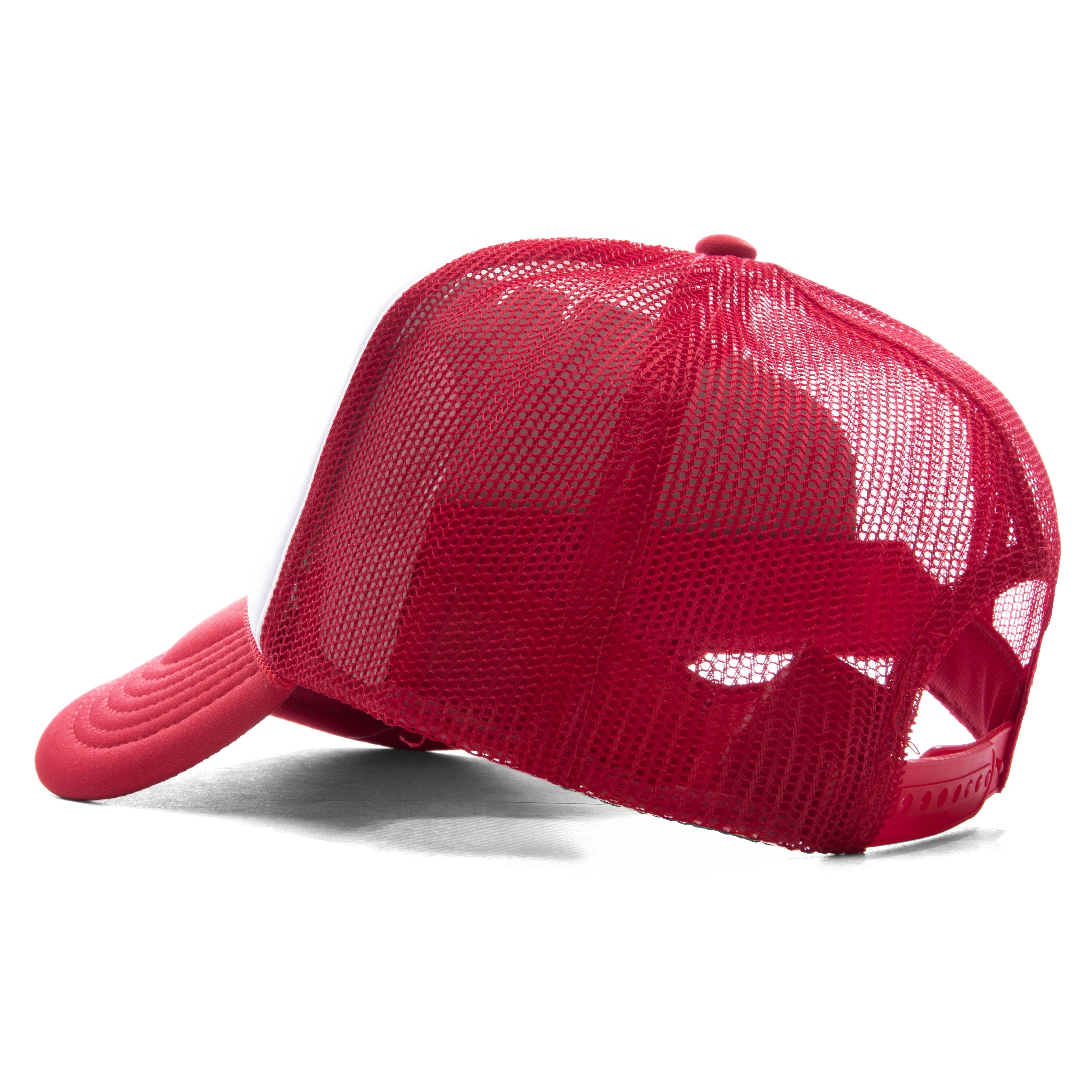 Snow Cat Trucker Cap White Red