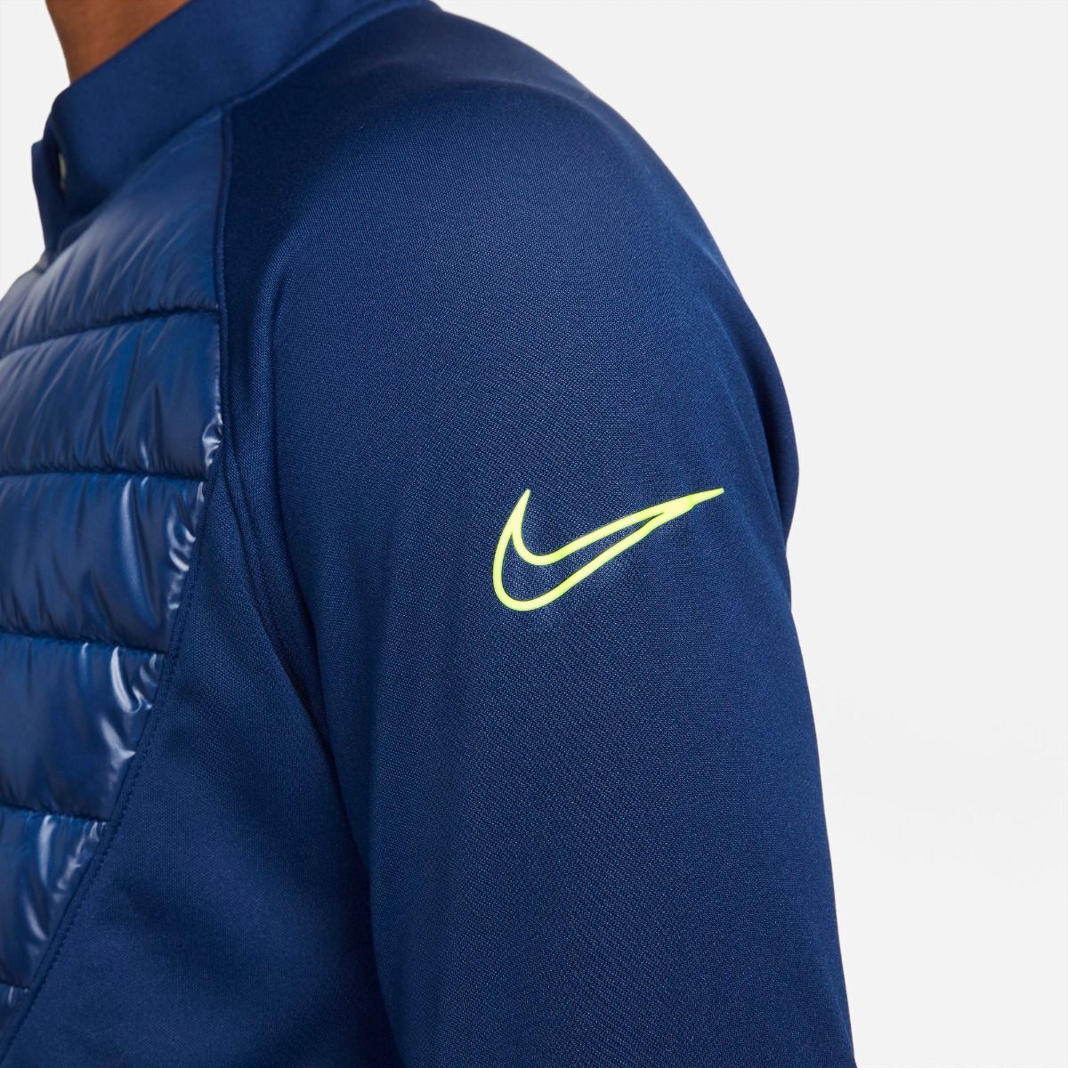Nike Therma Fit Academy Winter Warrior Mens Soccer Drill Top Blue Void Volt