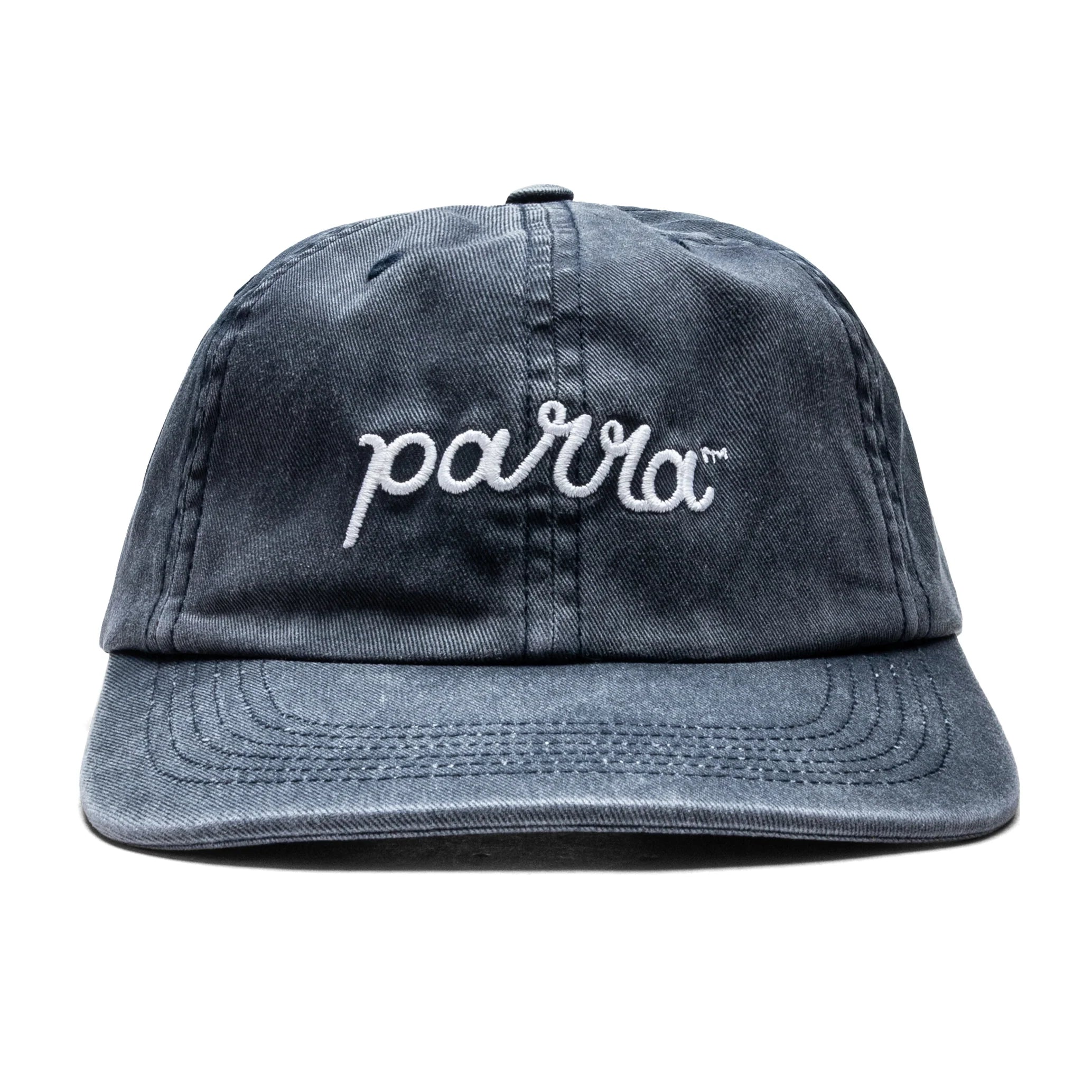 Scripted 6 Panel Hat Washed Navy Blue