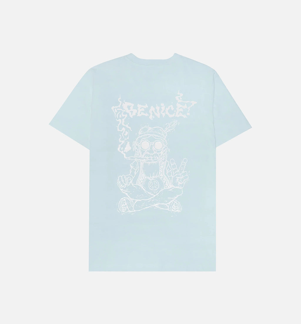 Be Nice Smoke Short Sleeve Tee Mens T Shirt Light Blue