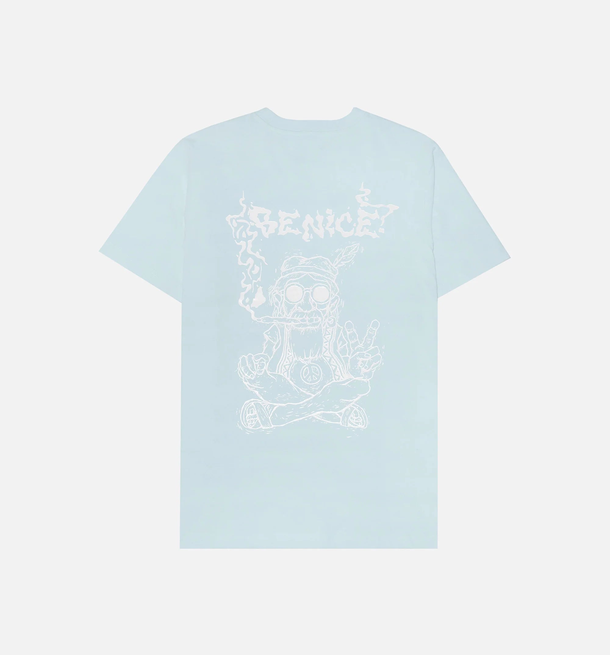 Be Nice Smoke Short Sleeve Tee Mens T Shirt Light Blue