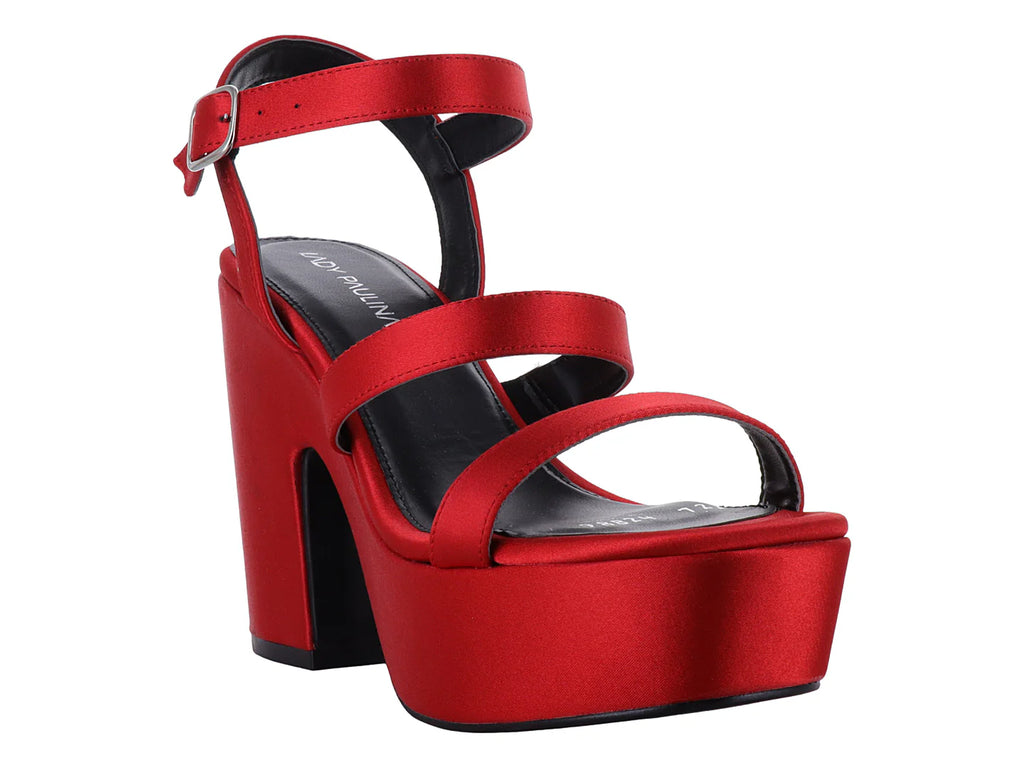 Zapatillas Lady Paulina Rojo Shantung para Mujer