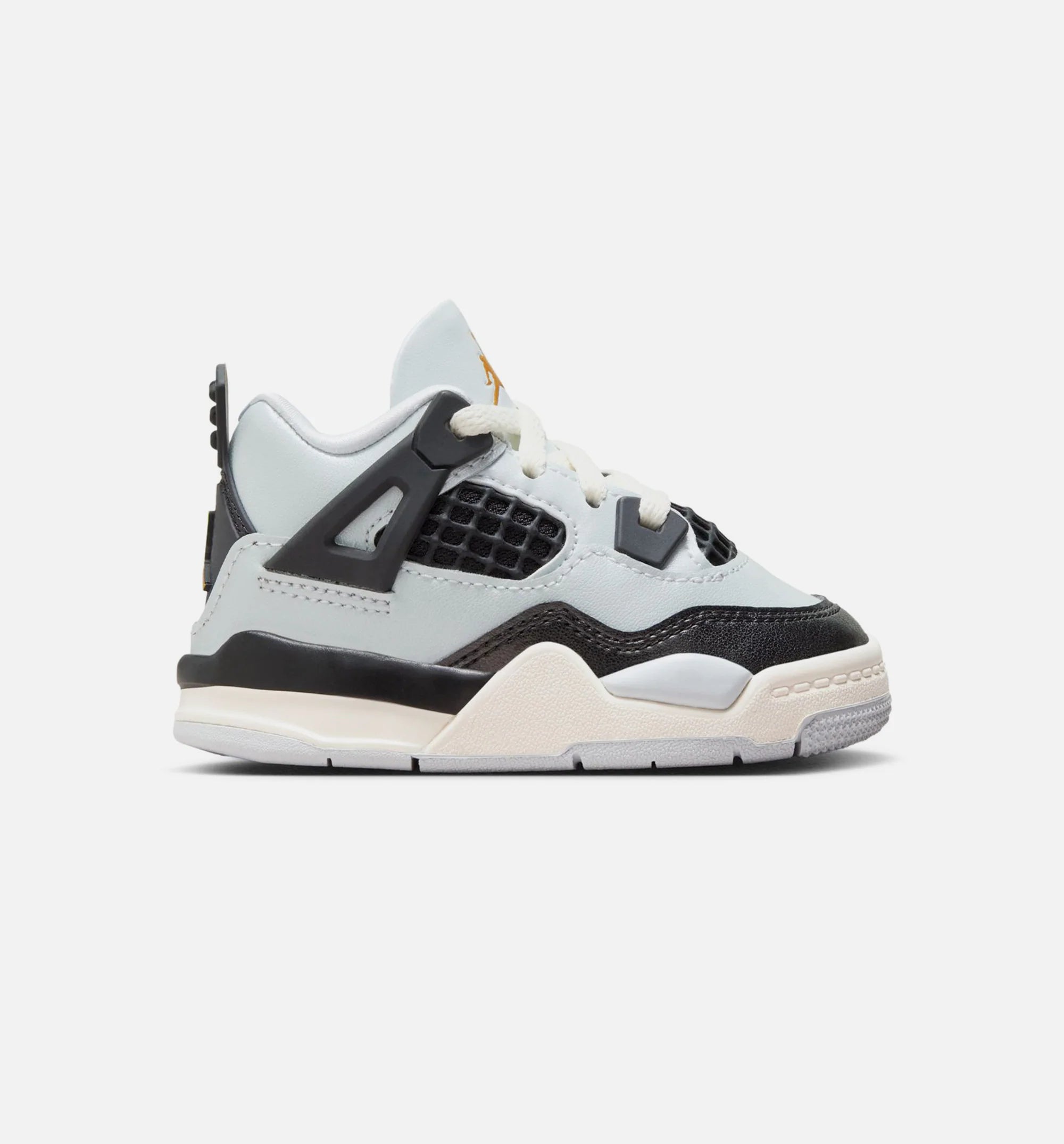 Air Jordan 4 Retro Platinum Gold Infant Toddler Lifestyle Shoe Pure Platinum Metallic Gold Black Sail