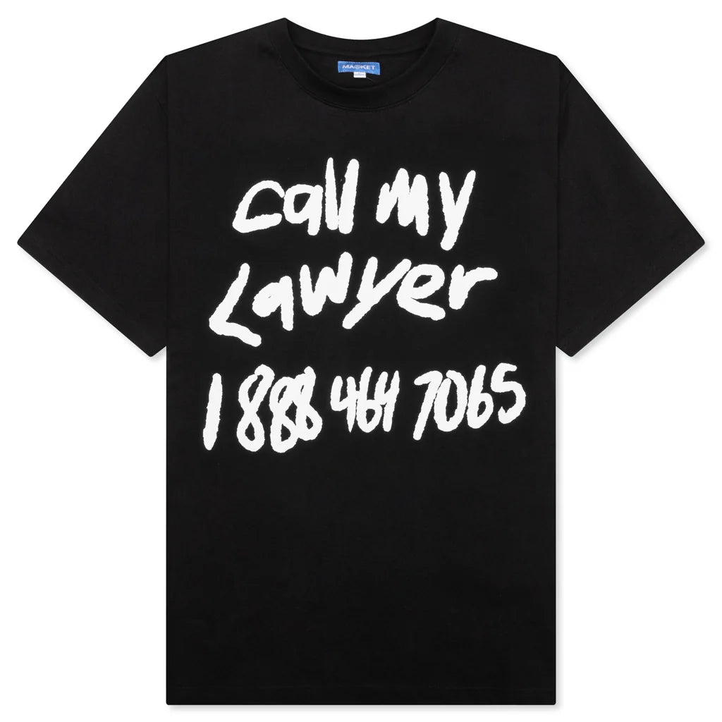 Scrawl My Lawyer T Shirt Washed Black