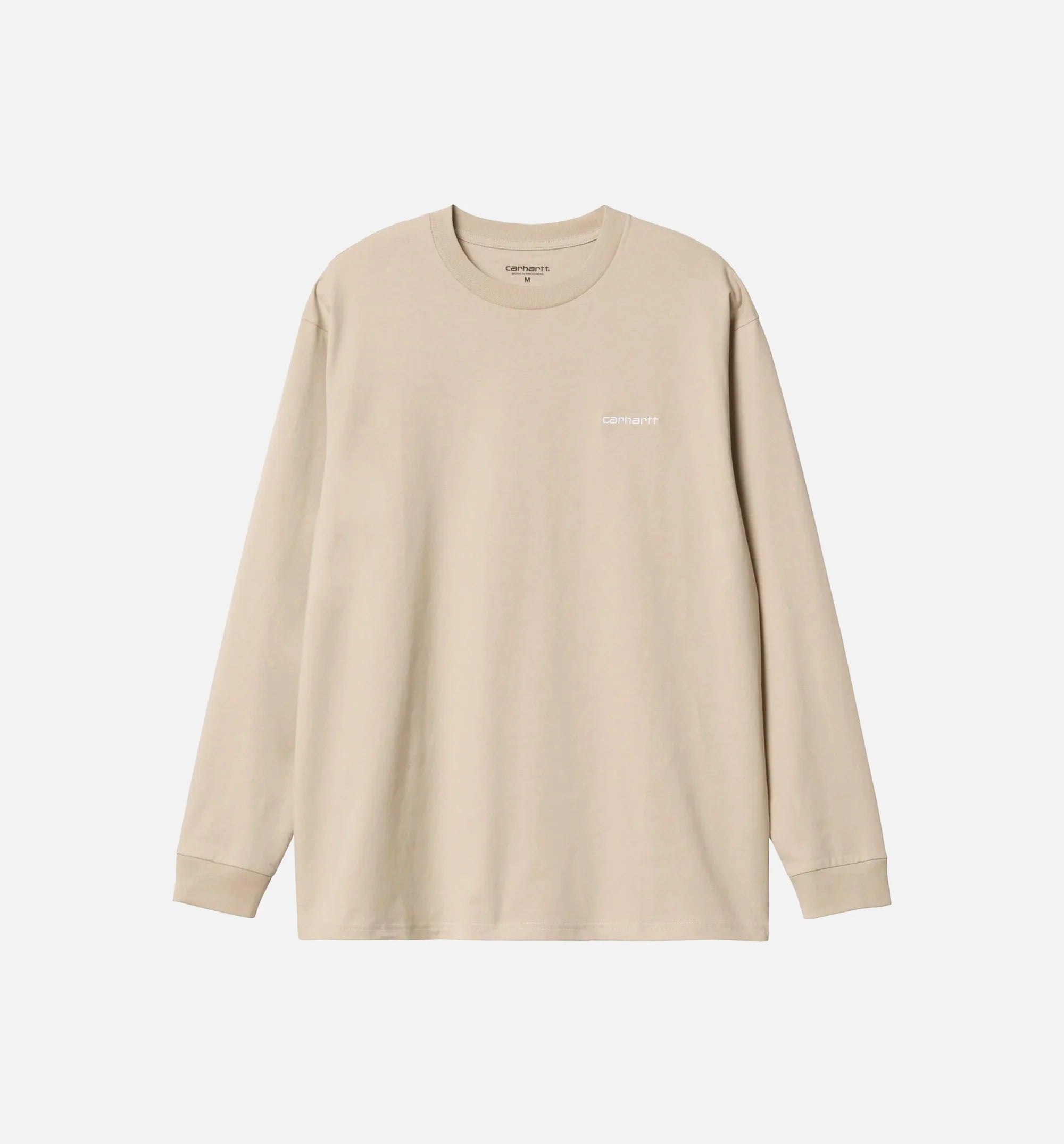 Script Mens Long Sleeve Shirt Beige