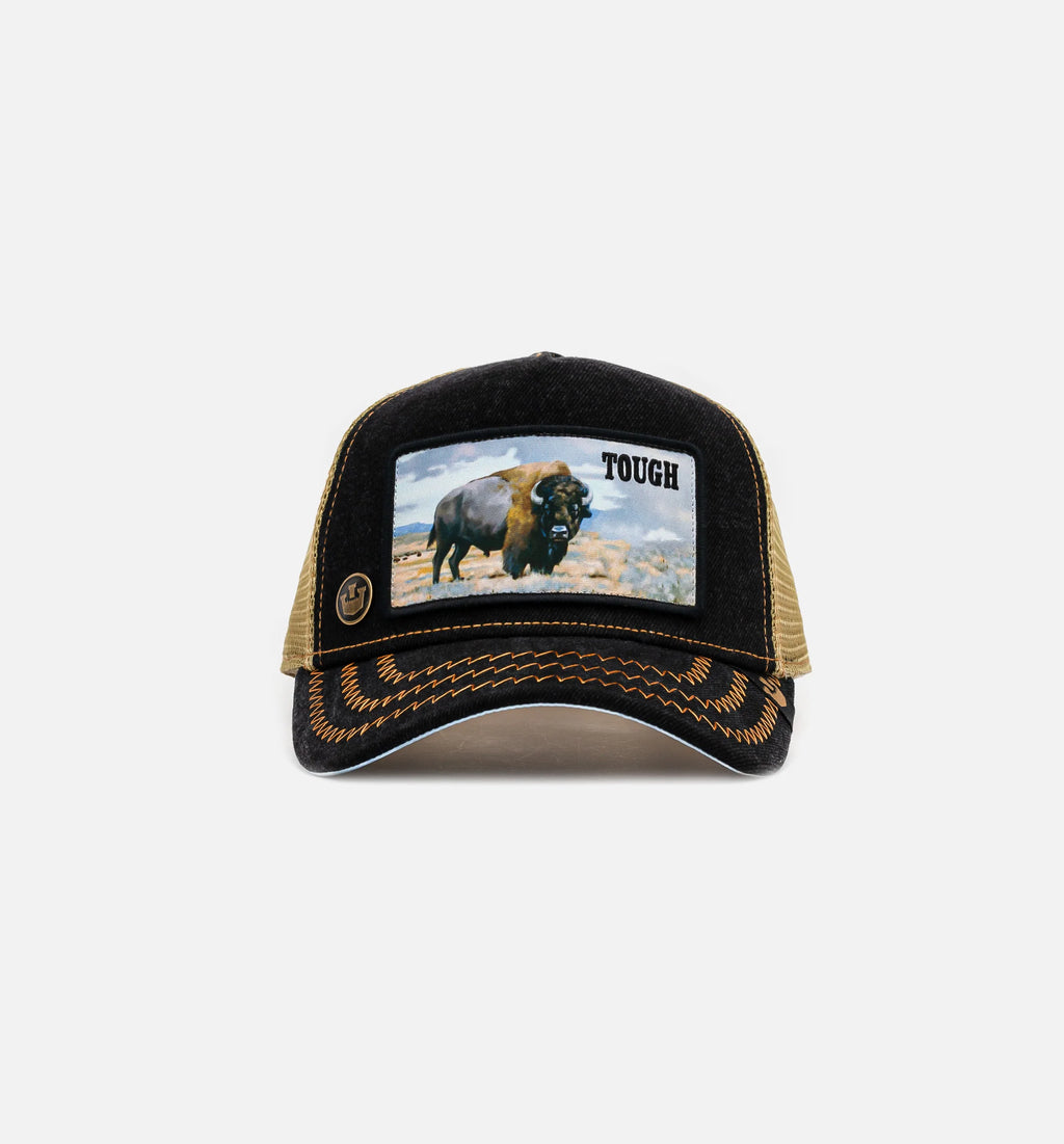 Tough Trucker Mens Hat Tan Black