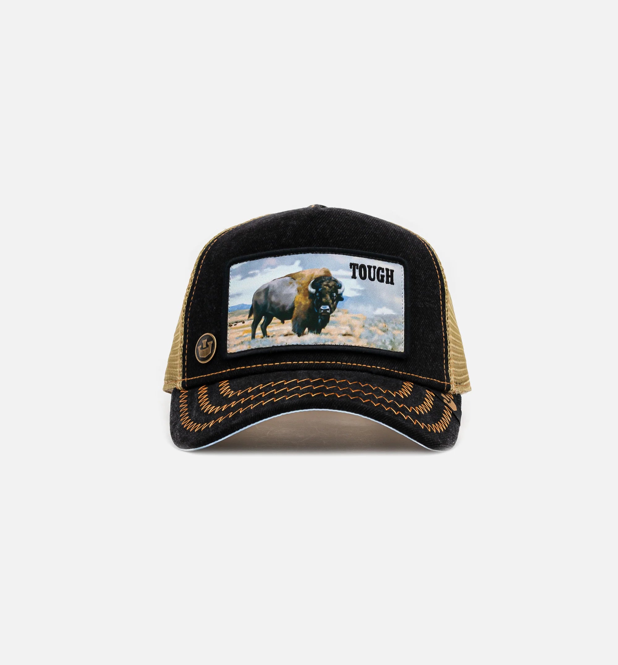 Tough Trucker Mens Hat Tan Black