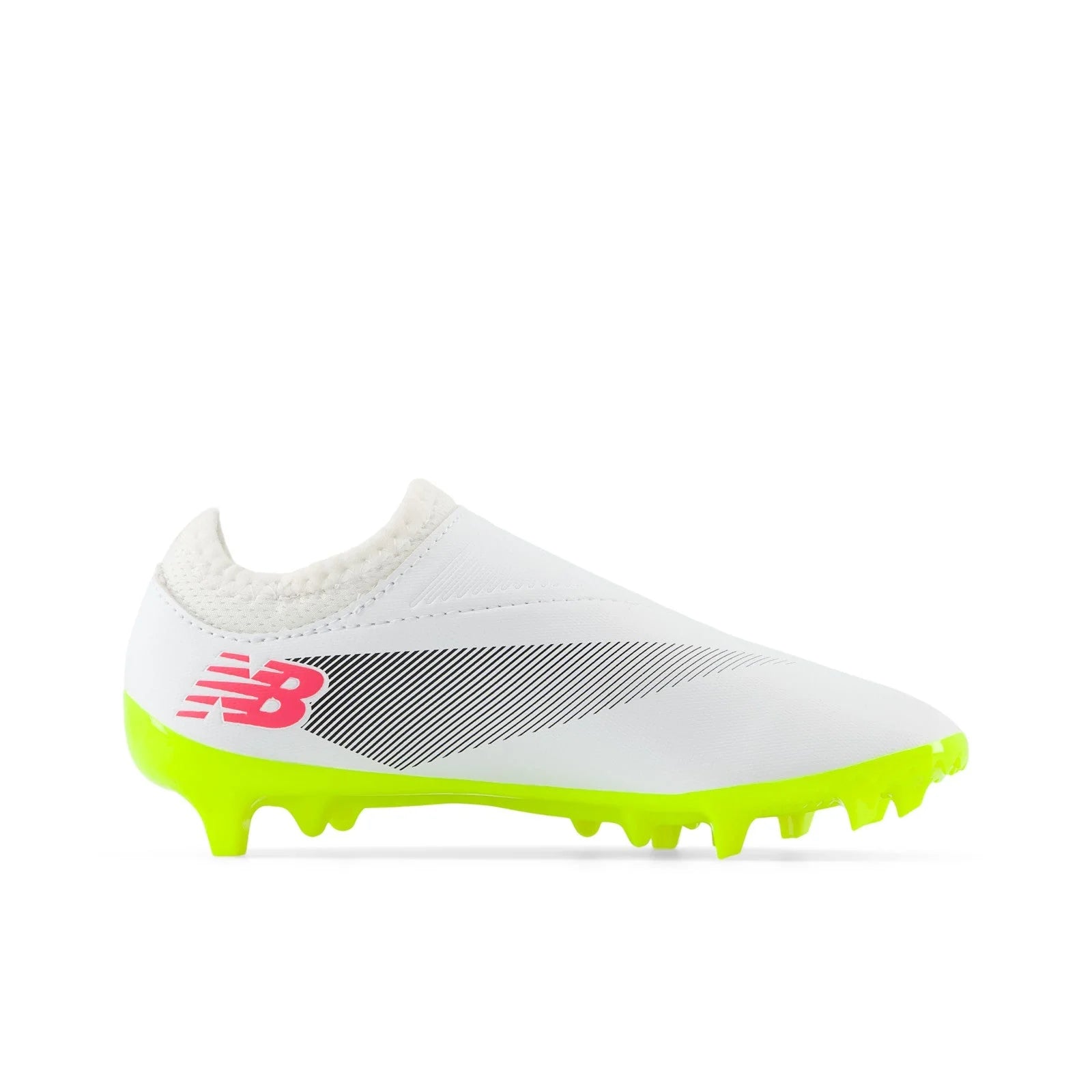 New Balance Furon Dispatch Junior FG V7 Firm Ground Soccer Cleats White Black Neon Pink