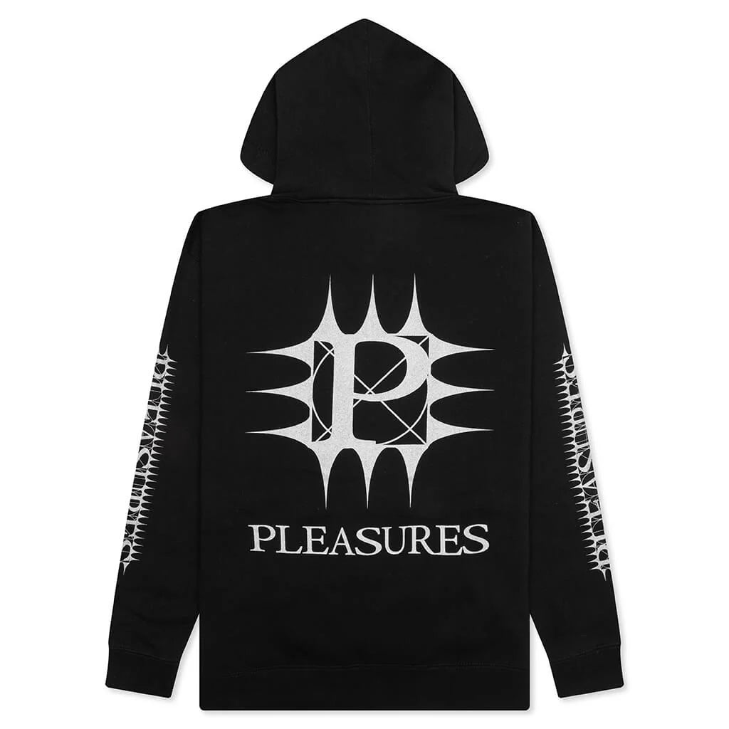 Spike Zip Hoodie Black