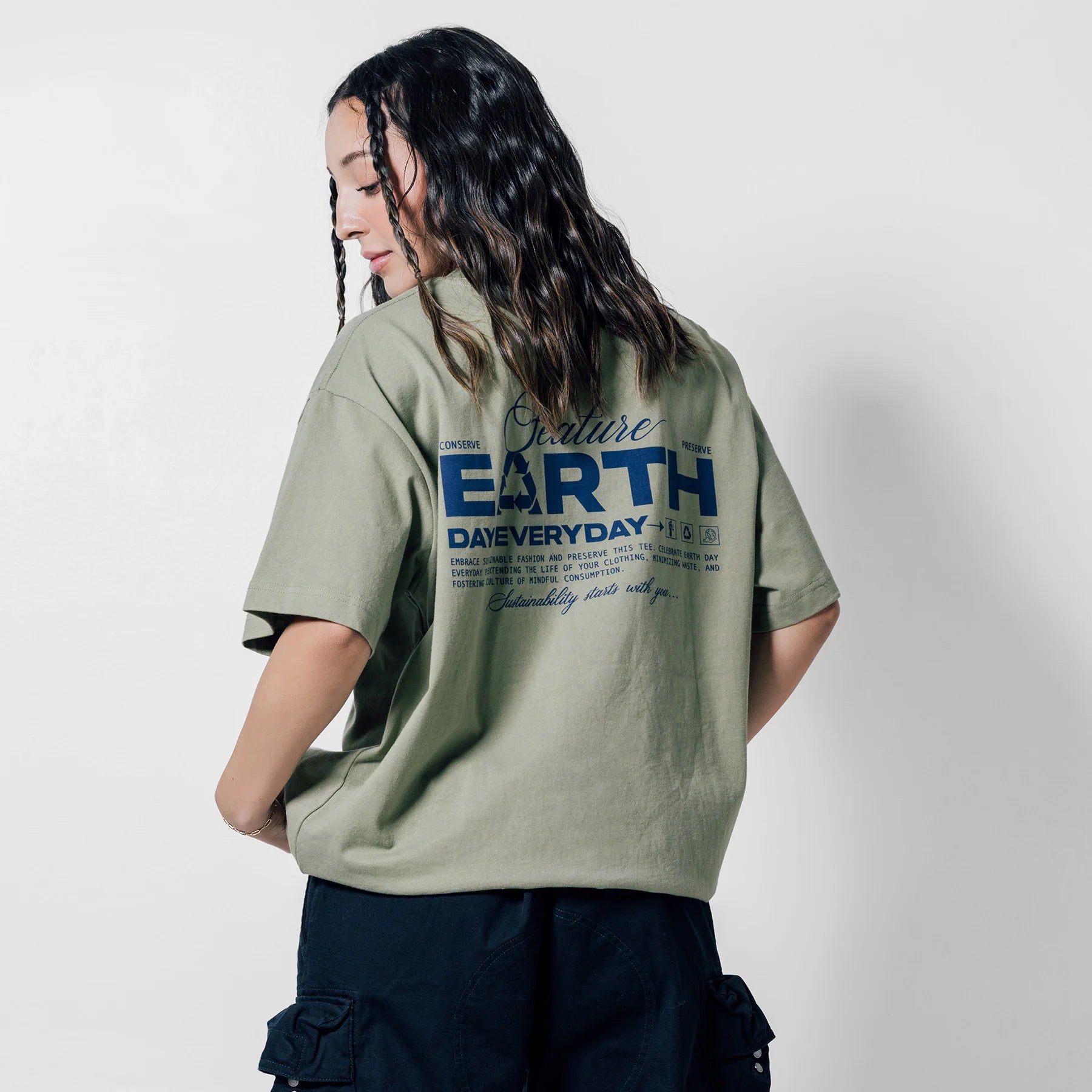 Sustained Earth Tee Oil Green