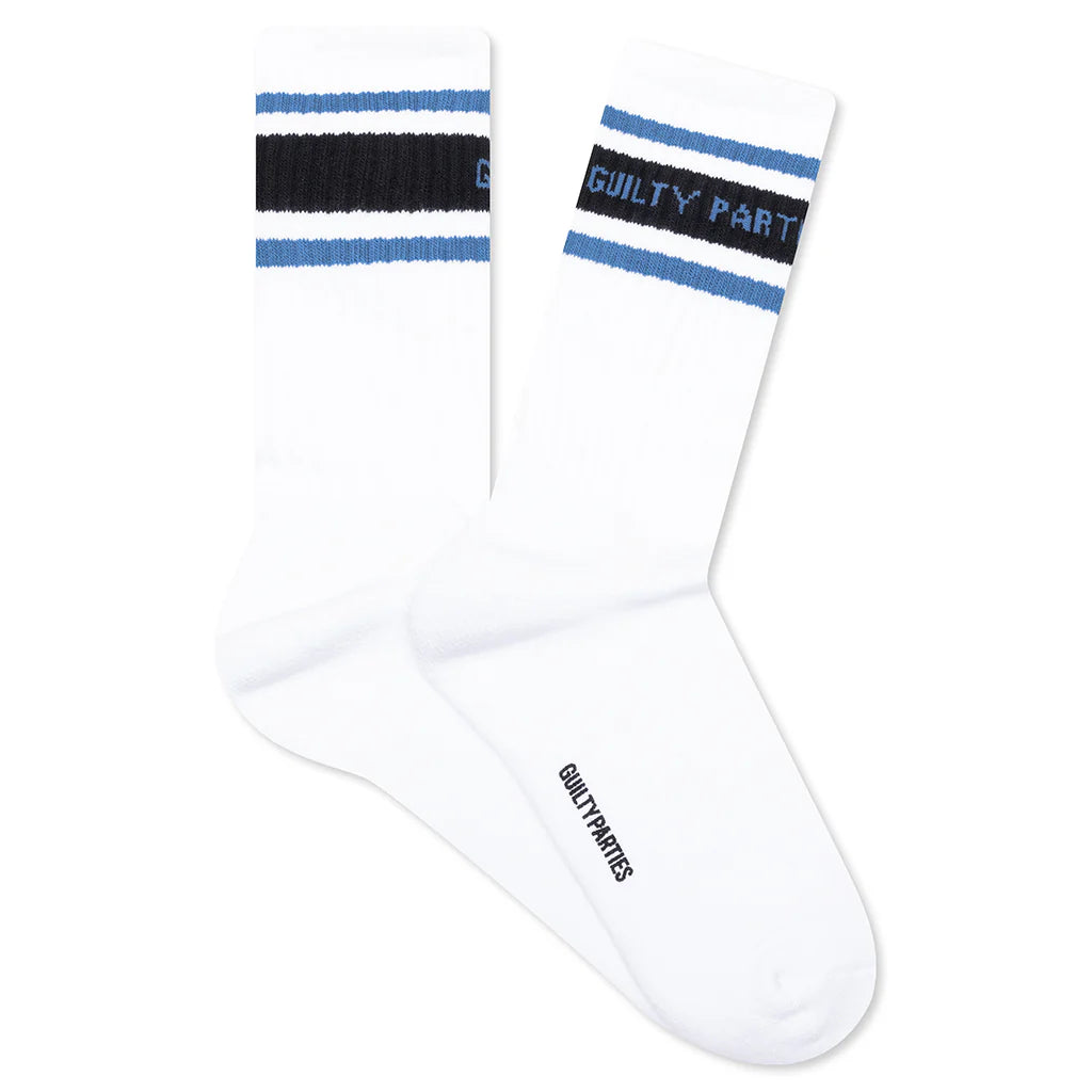 Skater Socks Type 2 White Light Blue
