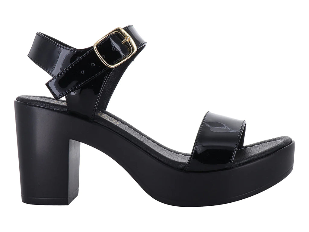 Zapatillas Luna Rosa Negro Charol para Mujer
