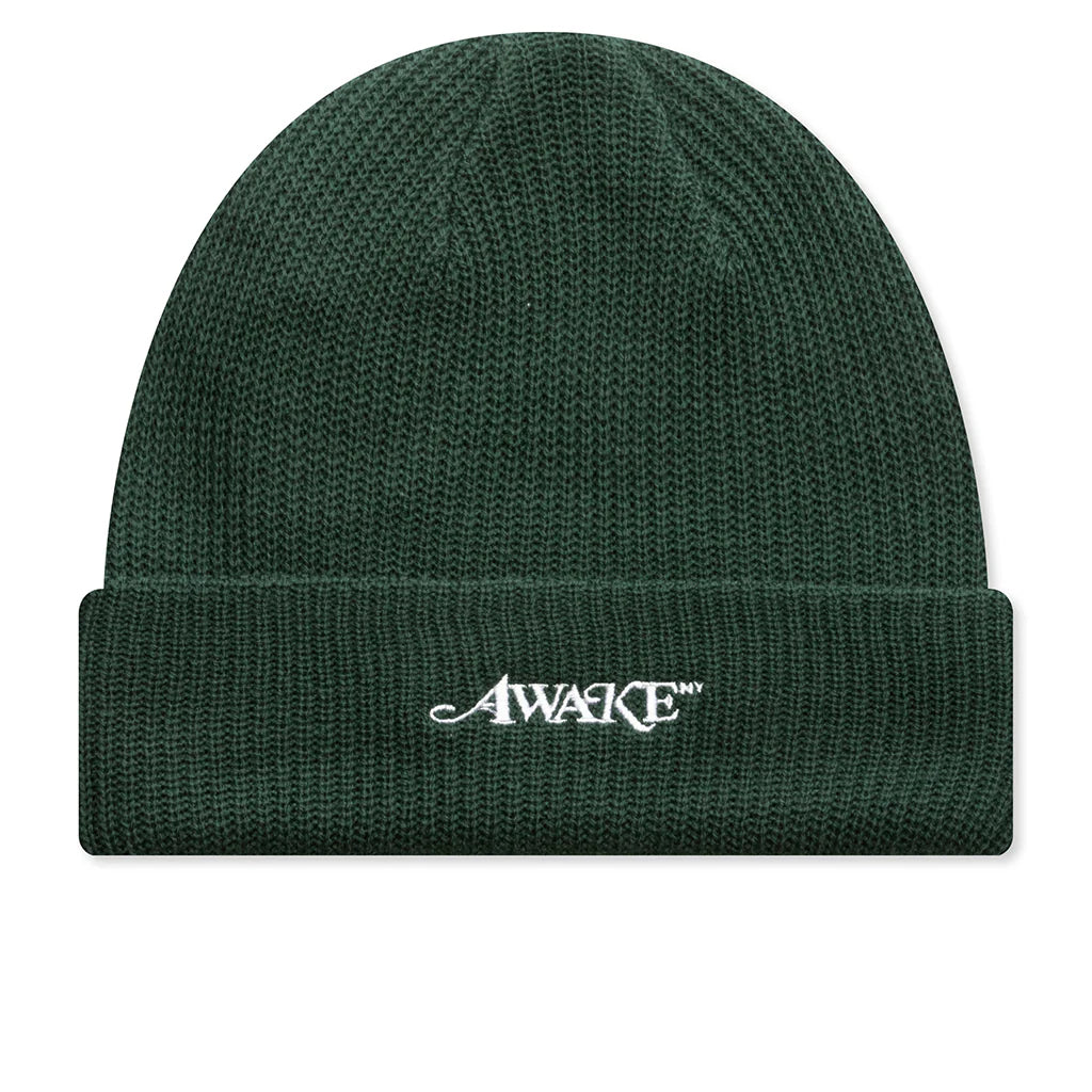 Loose Gauge Knit Beanie Forest Green