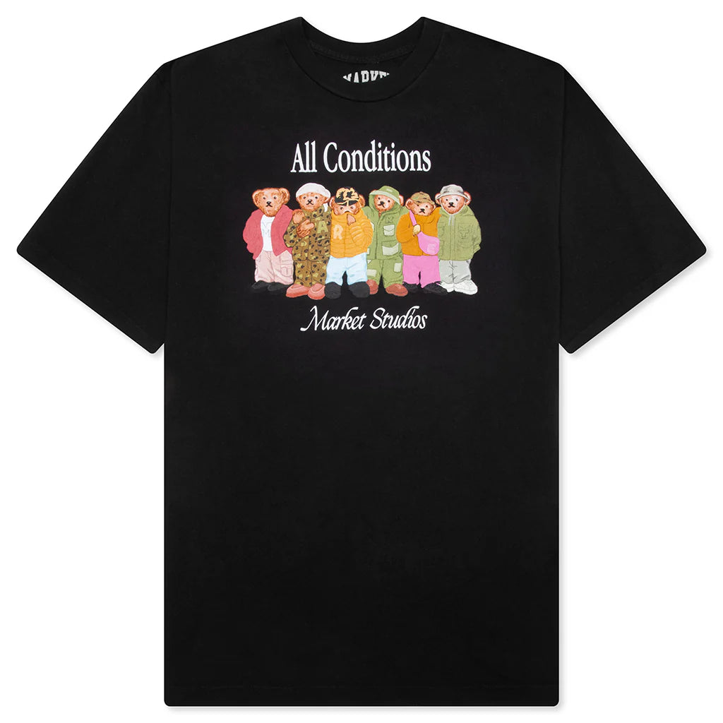 Gorpcore Bears T Shirt Washed Black