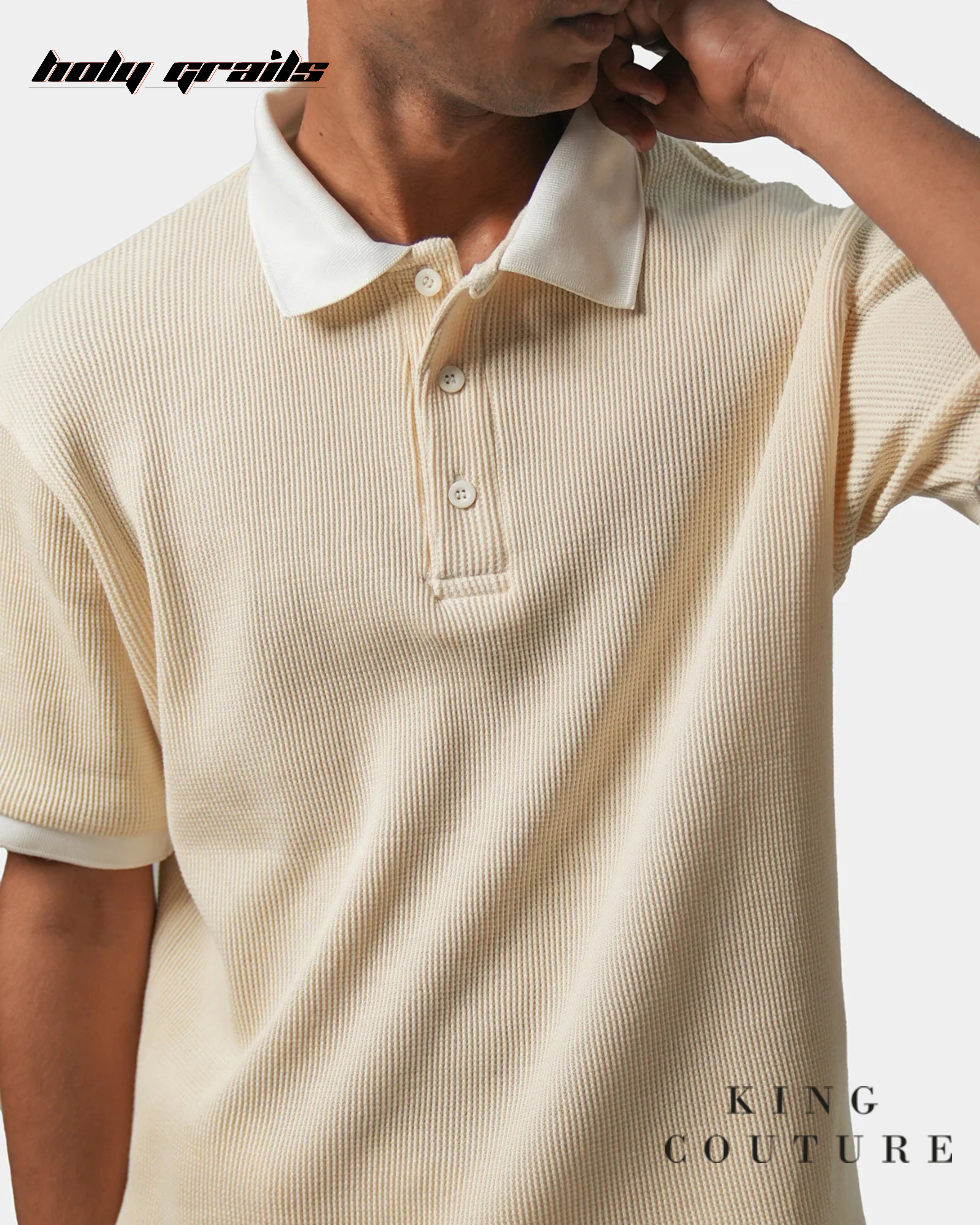 Cream Popcorn Polo Tee HG x King Couture