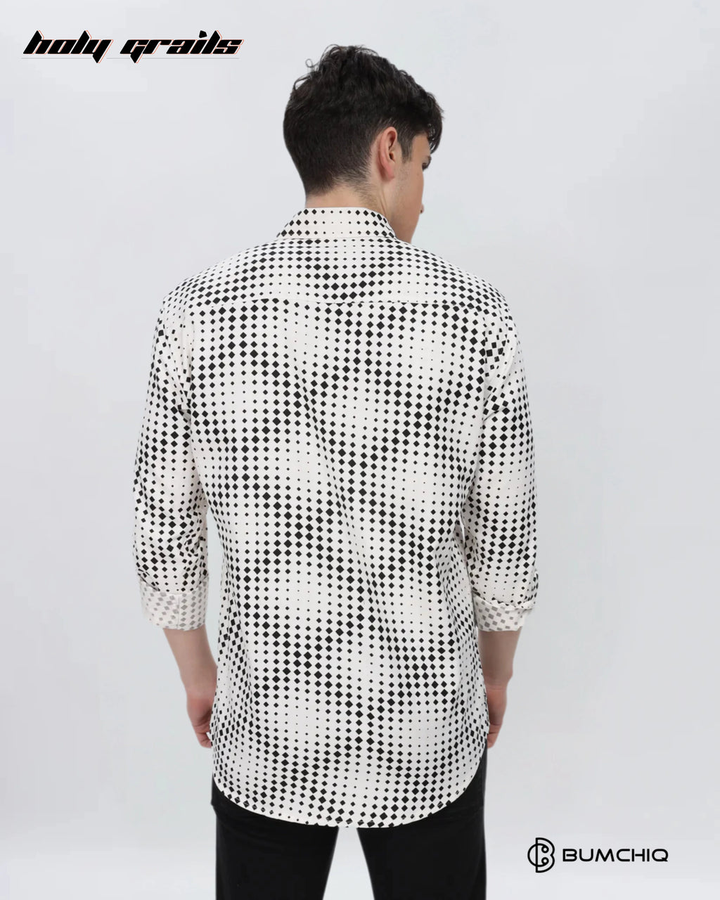 Black Dotted Abstract White Shirt HG x Bumchiq