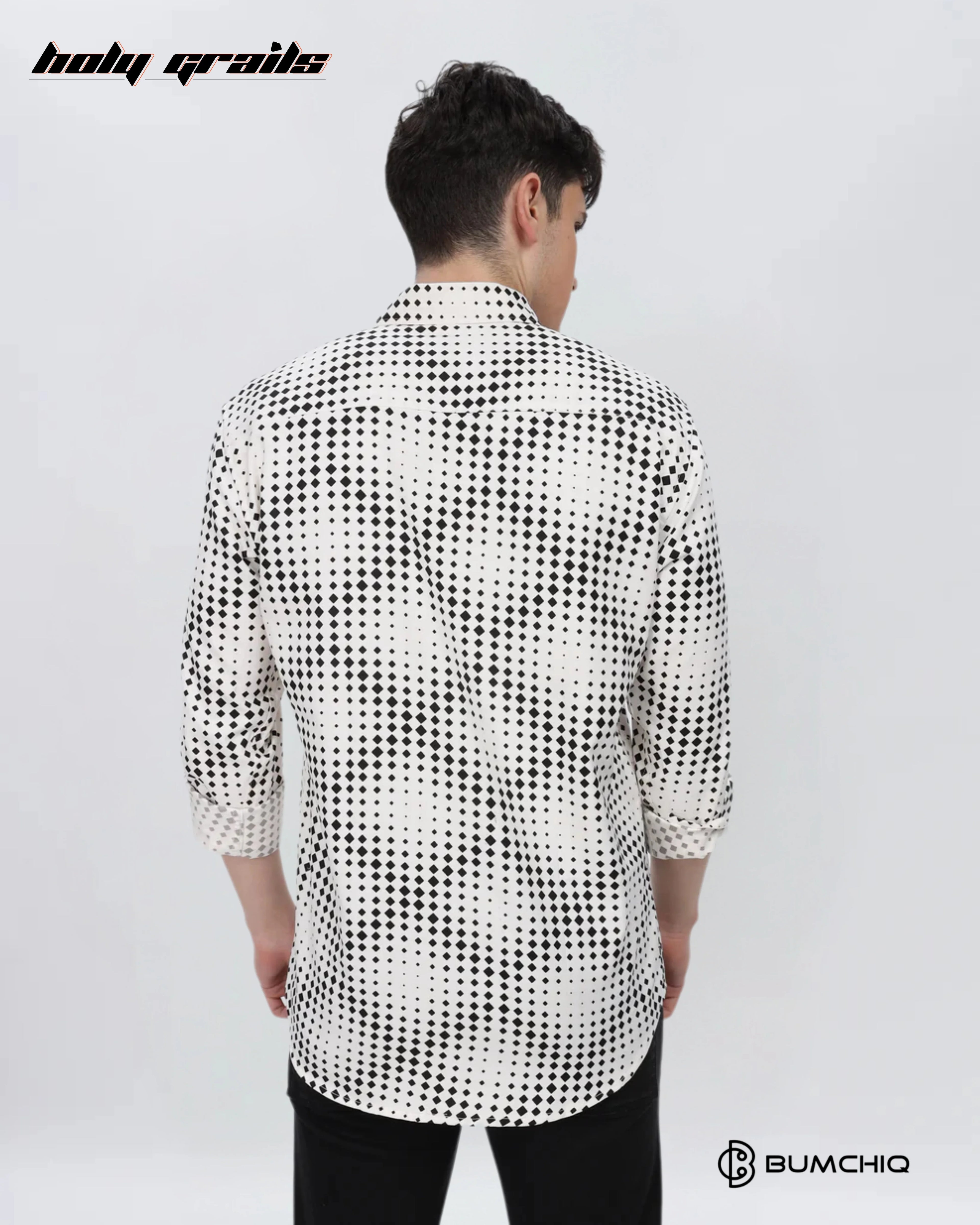 Black Dotted Abstract White Shirt HG x Bumchiq