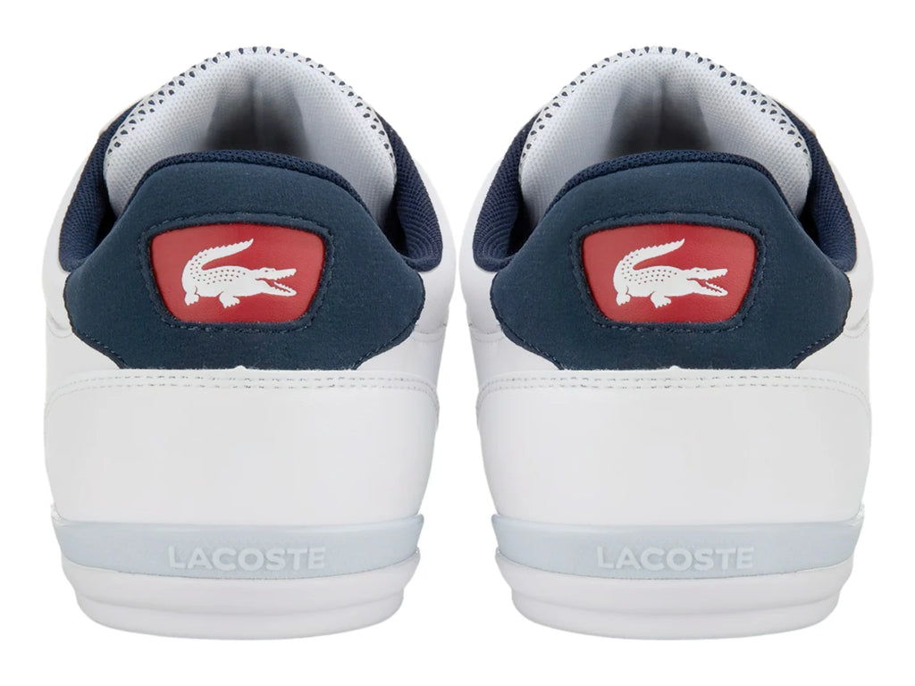 Tenis Lacoste Chaymon Blanco Azul y Rojo para Hombre