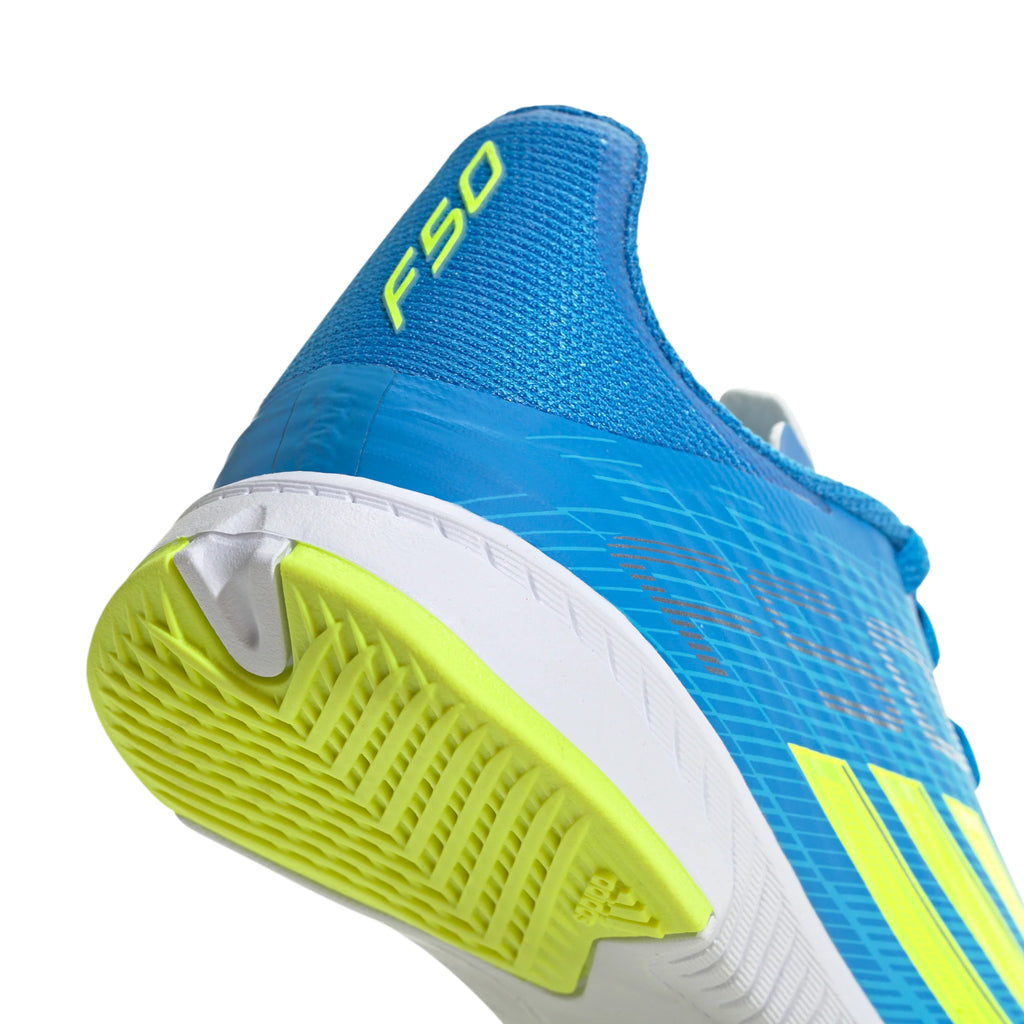 adidas F50 League IN Indoor Youth Soccer Shoes Blue Yellow Aqua