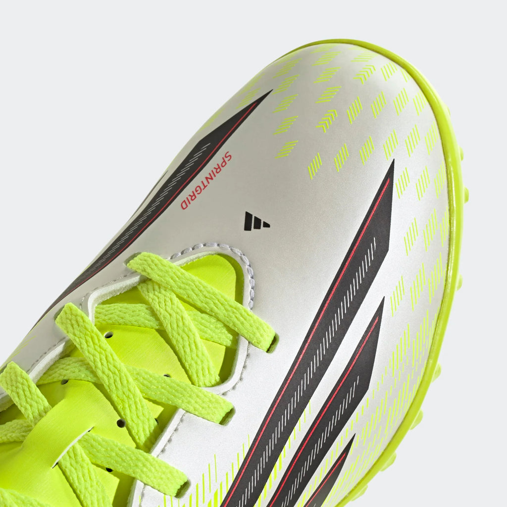 adidas F50 Club TF Turf Youth Soccer Cleats Solar Yellow Black Lucid Red