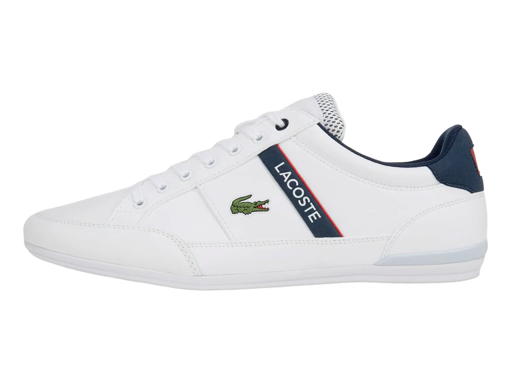 Tenis Lacoste Chaymon Blanco Azul y Rojo para Hombre