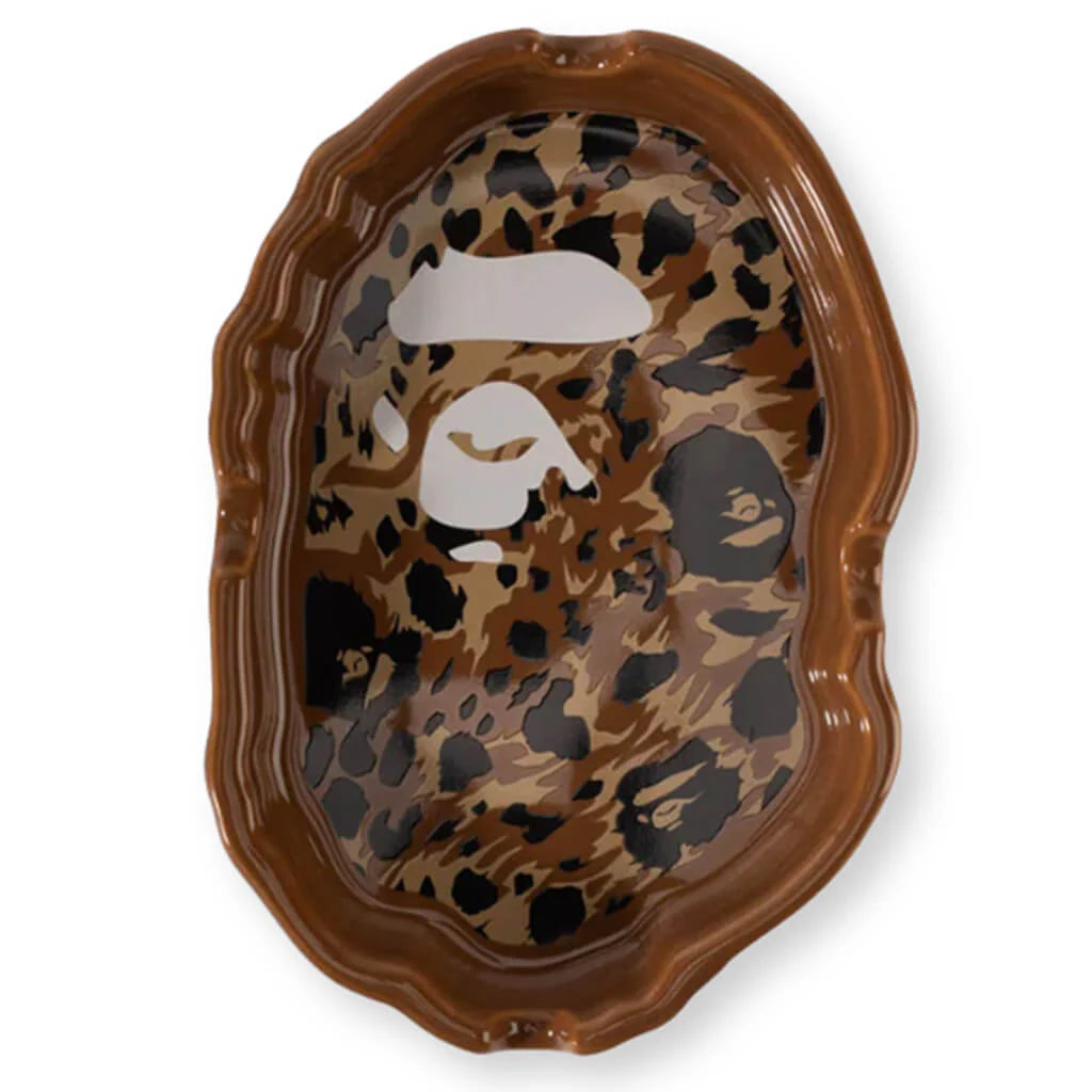 Wild Leopard Pattern Ape Head Ashtray Beige