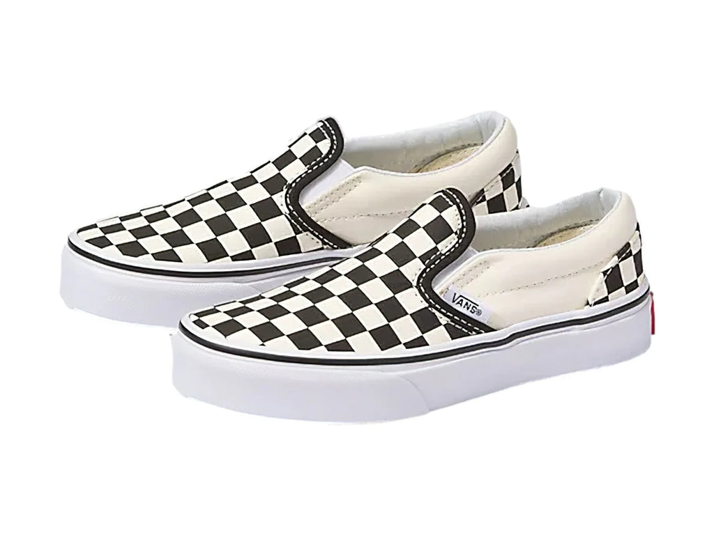 Tenis Vans Classic Slip On Checkerboard Negro Blanco para Niño